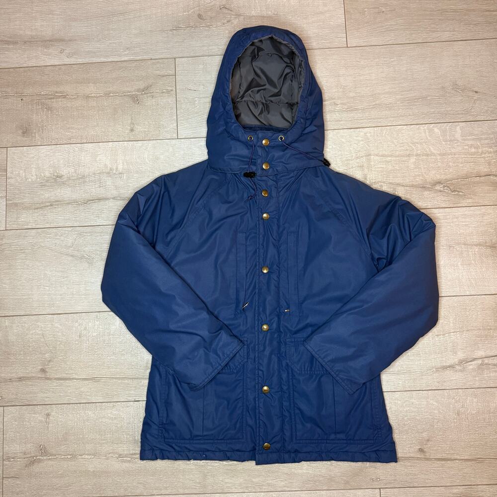 Vintage REI Quallofil Hooded Parka Jacket Blue Mens XS Mountain Parka